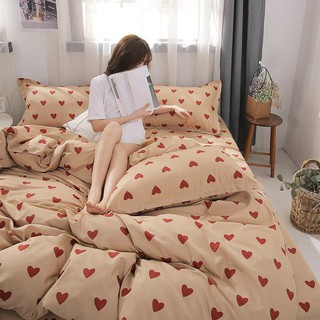 Bộ chăn ga Cotton Poly nhập khẩu Hàn Quốc hình trái tim drap bedding (nhiều mẫu)