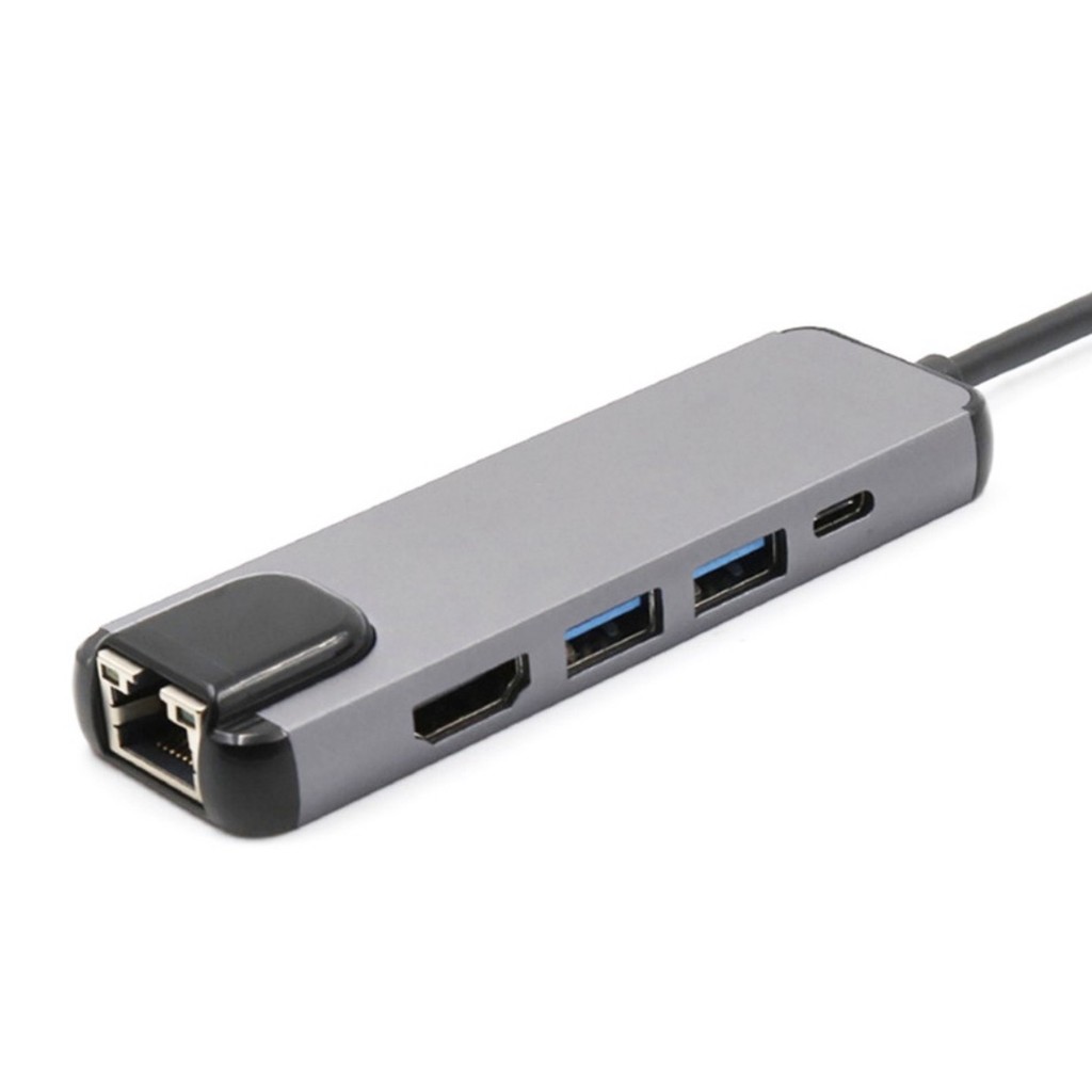 Cáp chuyển Type C(USB 3.1) 5 trong 1 tốc độ cao 4K HDMI/ Rj45 Gigabit