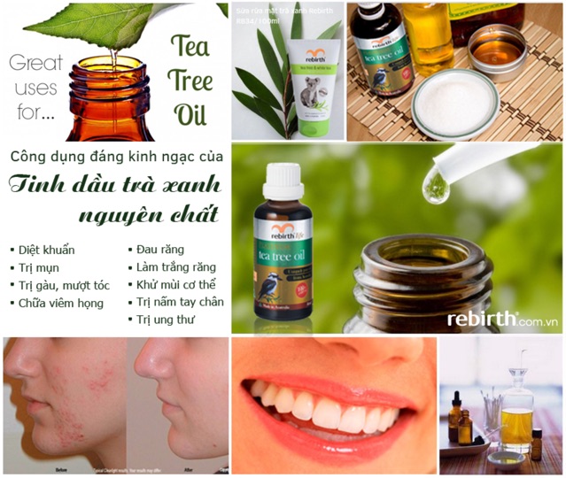 Tinh dầu 100% tea tree oil nguyên chất Rebirth [NHẬP KHẨU CHÍNH HÃNG]