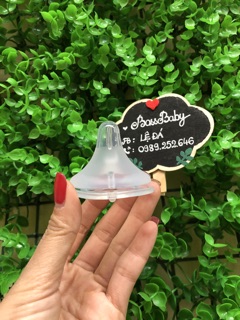 Núm ty siêu mềm silicone cổ rộng/cổ hẹp Dolphin cao cấp 2cái/vỉ