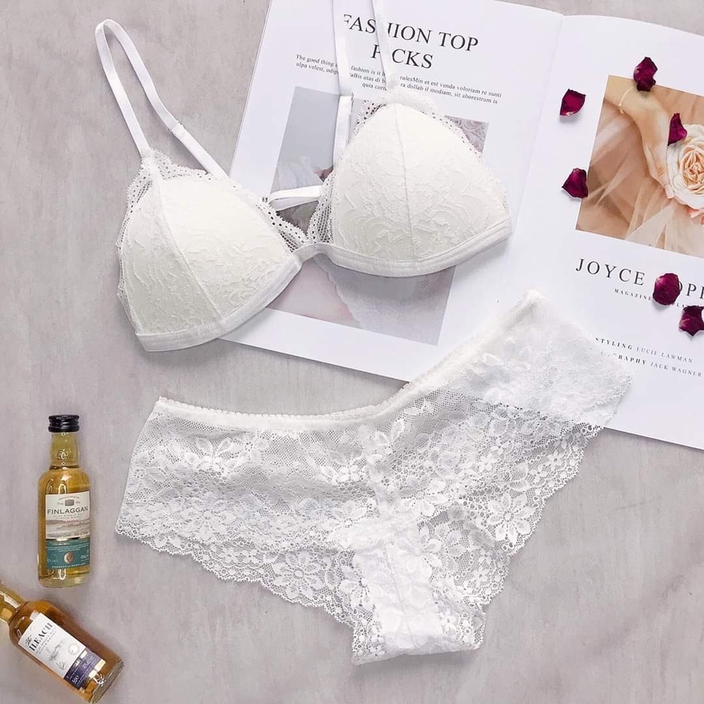 Bộ đồ lót ren không gọng bralette không gọng có mút siêu đẹp