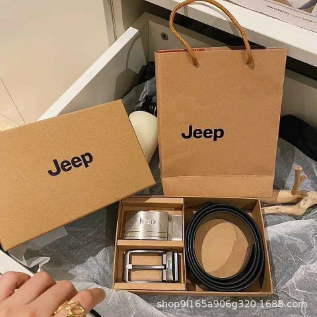 BỘ DÂY NỊT THẮT LƯNG NAM DA BÒ THỜI TRANG CAO CẤP 2 MẶT JEEP