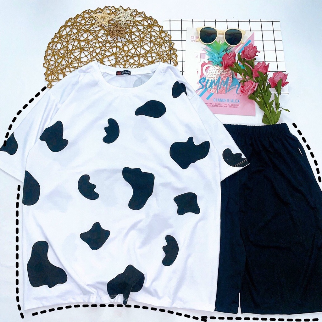 Set đồ bộ hoạt hình ❤️ Bộ mặc nhà Cartoon BÒ SỮA Freesize Unisex nam nữ Molly Fashion