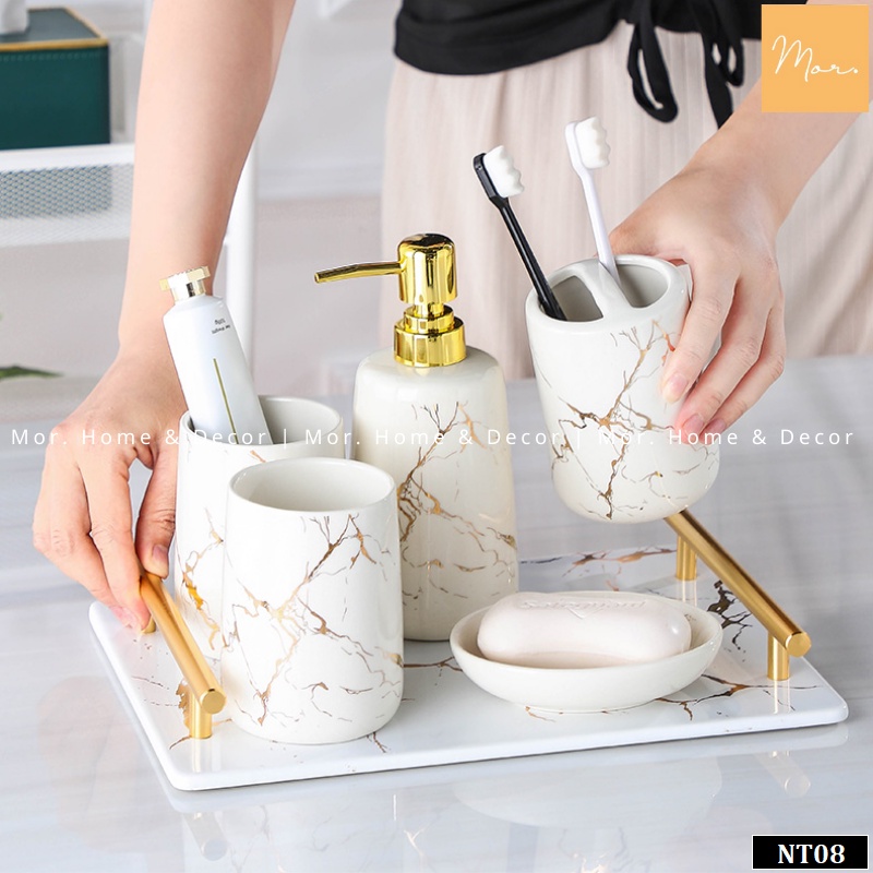 Bộ dụng cụ nhà tắm sứ cao cấp - NT08