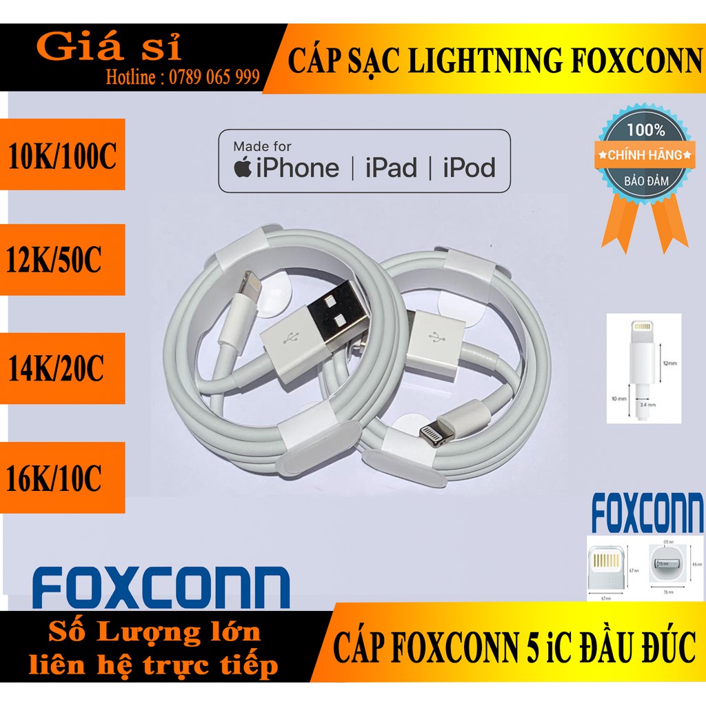 Cáp sạc iphone Foxconn 5ic (sỉ giá cực sock)