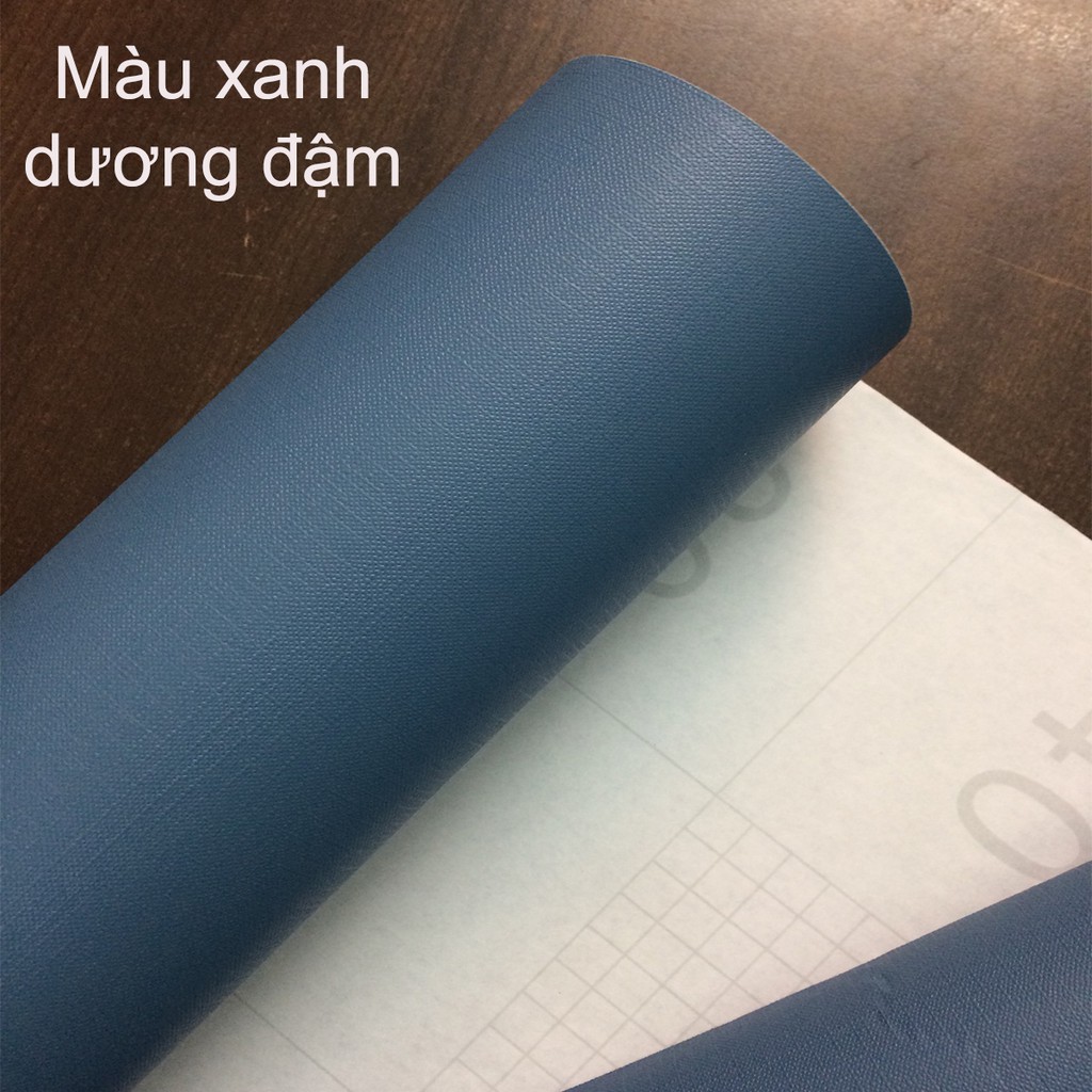 Giấy dán tường màu xanh dương đậm mặt nhám có keo sẵn khổ rộng 45cm, giấy decal dán tường một màu xanh dương - Lala Mart