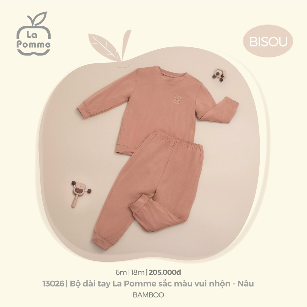 [CHÍNH HÃNG] Bộ quần áo trẻ em dài tay họa tiết đáng yêu Le Bisou La Pomme