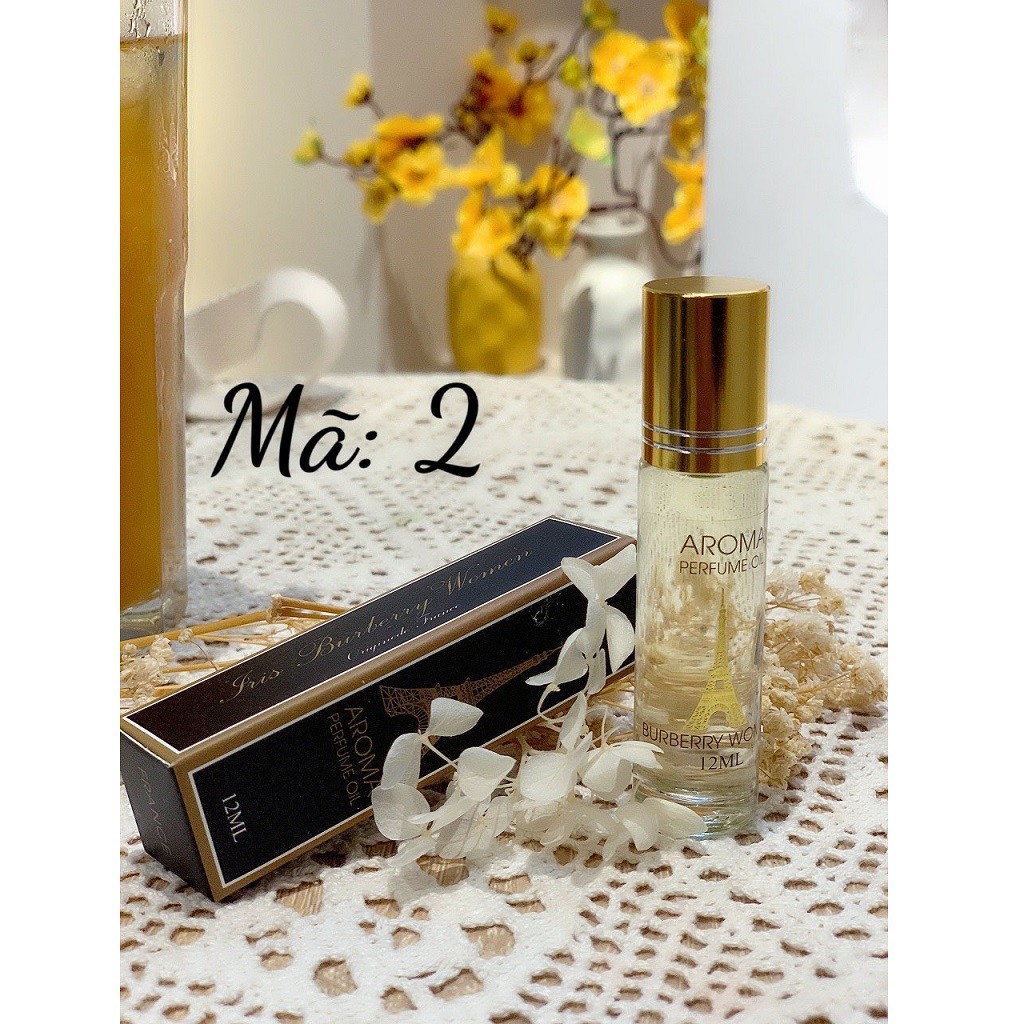 Tinh dầu nước hoa Aroma 12ml dạng lăn mini gồm 15 mùi nước hoa nam nữ cao cấp