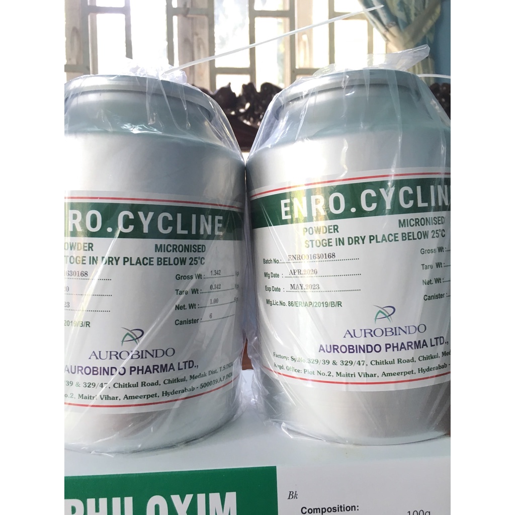 Kháng sinh Enrofloxacin đăc tri nhiễm khuẩn nặng dùng cho tôm cá và thủy sản