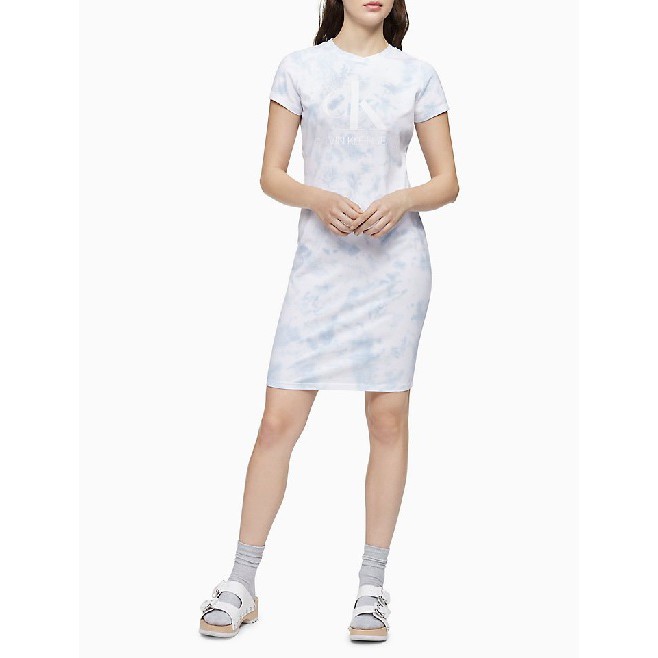 ÁO ĐẦM CK LOANG MÀU XANH VÀ TRẮNG - SIZE L