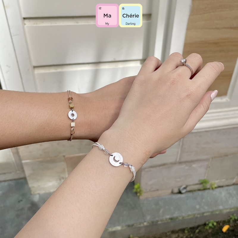MaCherie Vòng tay cặp đôi l Lắc tay cặp đôi Nhật - Nguyệt cho cặp đôi nam và nữ