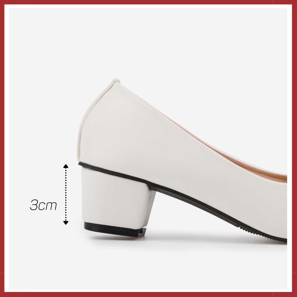 Giày Cao Gót Đế Vuông Nữ Giày Búp Bê Big Size 3 Phân Hoàng Thanh G1