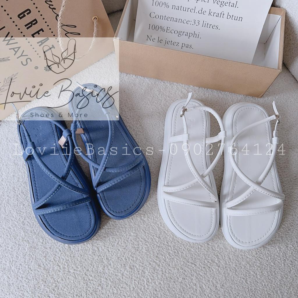 SANDAL XUỒNG LOVIIE BASICS - GIÀY NỮ ĐẾ BẰNG QUAI NGANG CHÉO PHONG CÁCH THỜI TRANG HIỆN ĐẠI TEST
