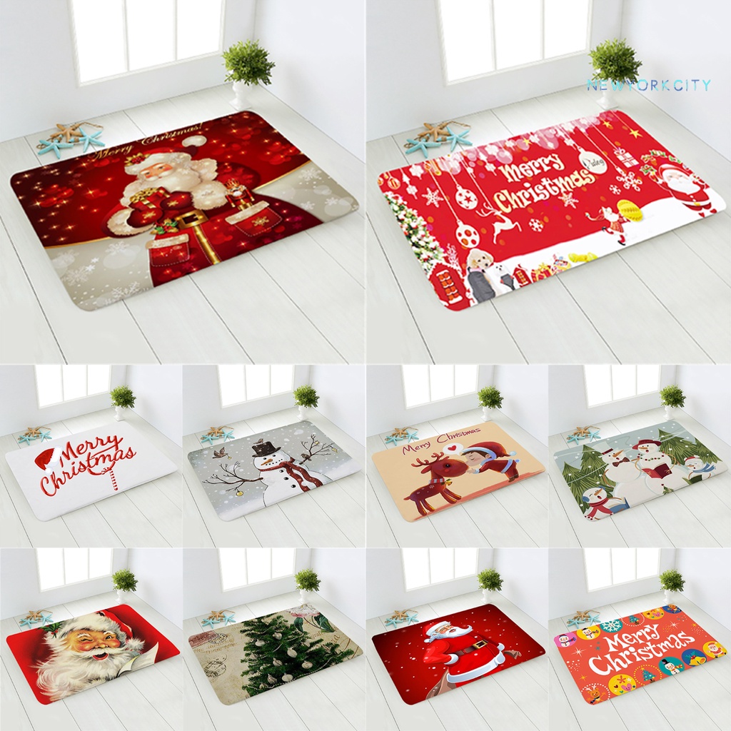 Thảm Chùi Chân Họa Tiết Giáng Sinh Thấm Hút Nước Thoải Mái