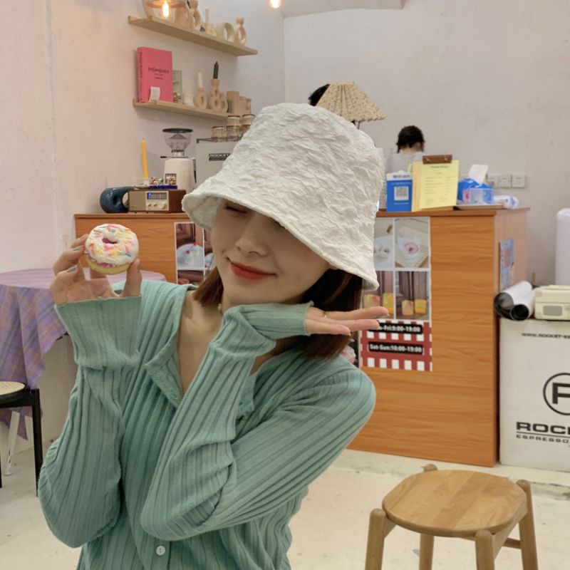 Nón Bucket Vải Gân Xinh Xắn