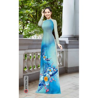 vải áo dài in hoa 3D