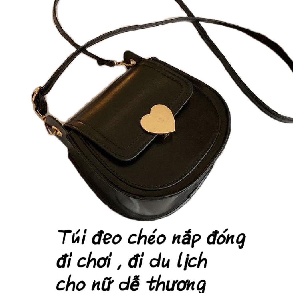 Túi đeo chéo đóng nắp đi chơi,đi dạo cho nữ dễ thương