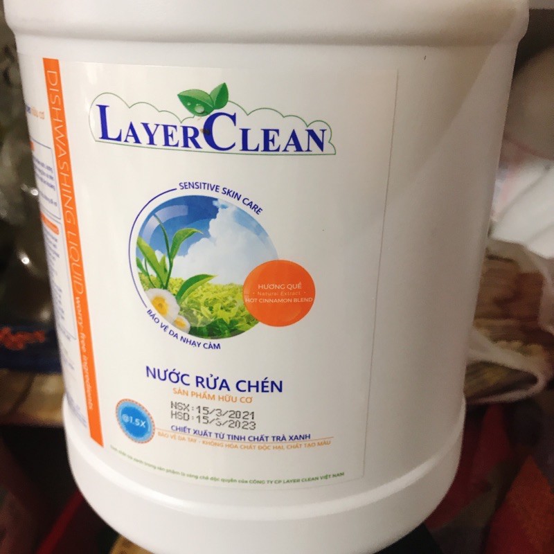Nước rửa chén Layer Clean 5L (hương quế)