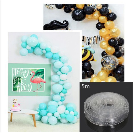 Phụ kiện bóng bay trang trí bơm tay-móc buộc bóng-miếng dán bóng-ruy băng-cuộn dây tạo hình bóng 5m siêu rẻ