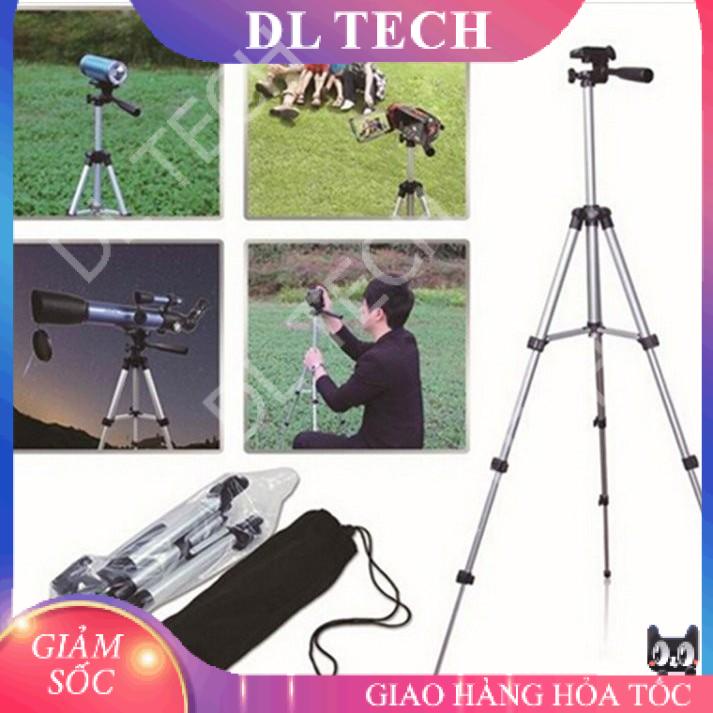 Chân máy ảnh Tripod 3110 tặng Giá kẹp điện thoại, Remote bluetooth và Túi đựng DL TECH