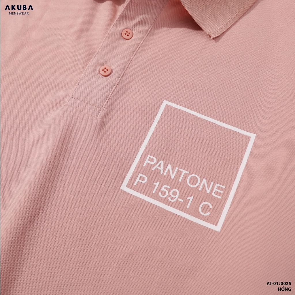 Áo thun polo nam trơn AKUBA form slimfit, chất liệu cotton, màu pantone độc đáo, đơn giản, dễ phối đồ 01J0025