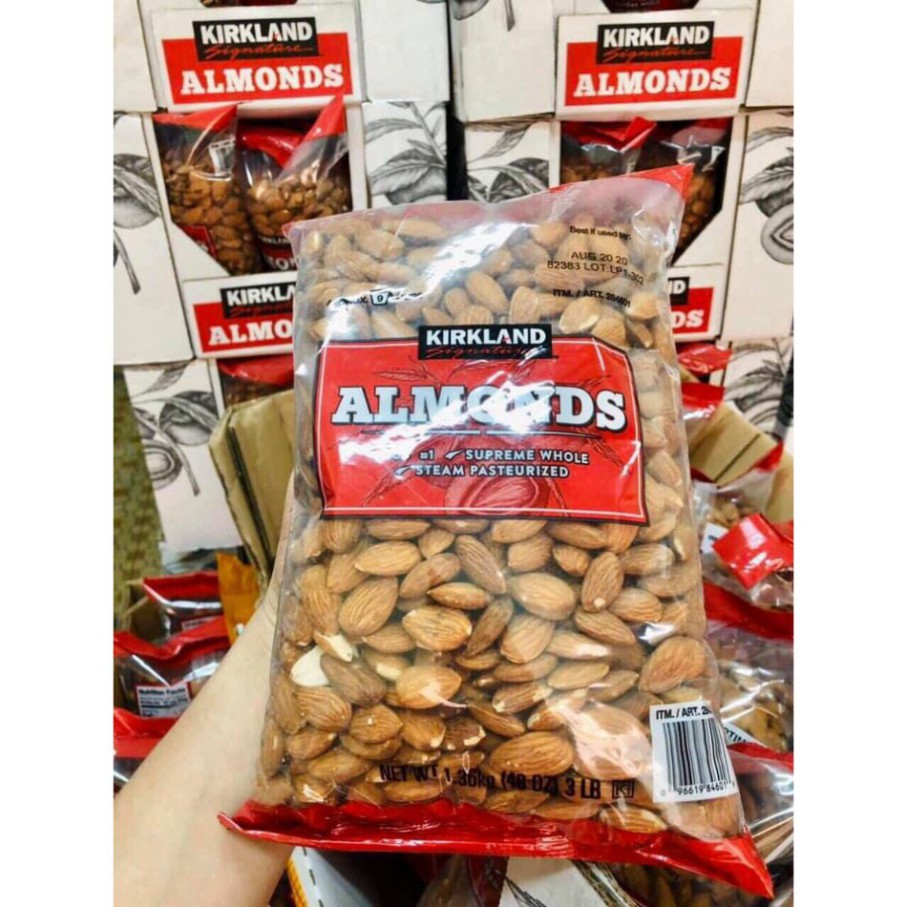 GIẢM SỐC  Hạt hạnh nhân Kirkland Almonds không muối 1.36kg của Mỹ GIẢM SỐC