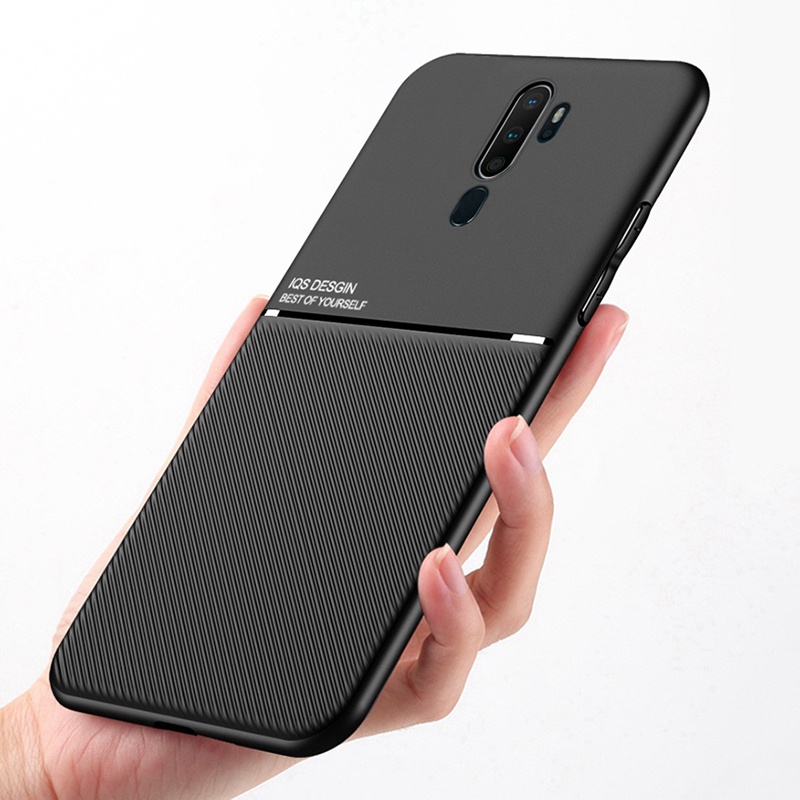 Ốp điện thoại da cứng nhám có nam châm kim loại dành cho OPPO F11 Pro A9 A5 2020 A11 A11X A9 A9X