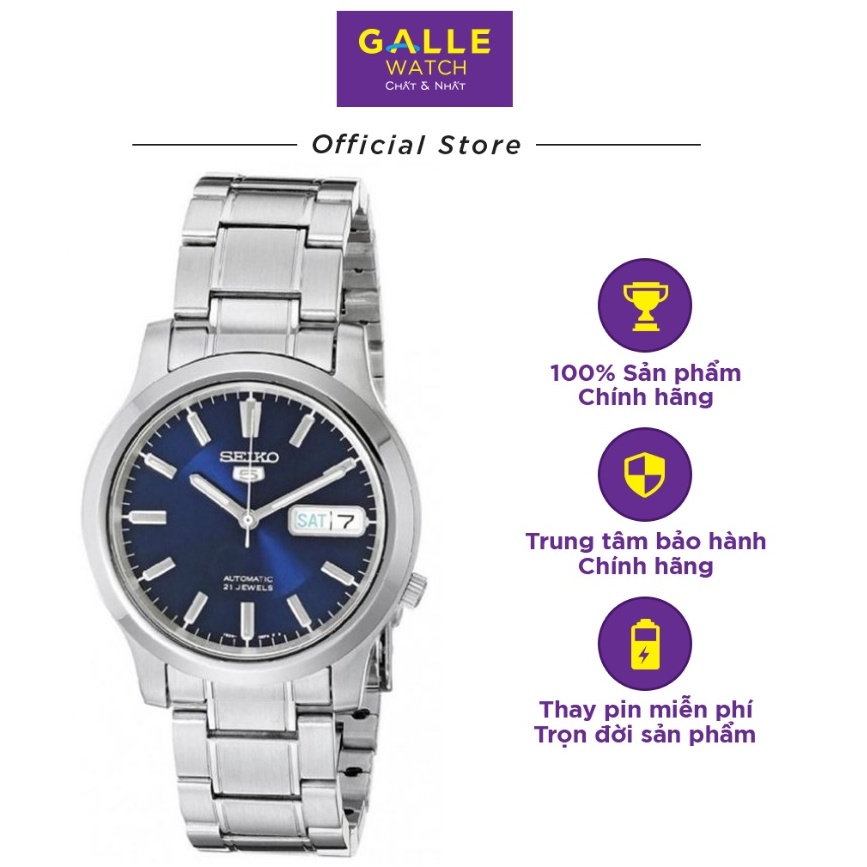 Đồng hồ nam Seiko SNK793K1S mặt kính cứng chống va đập, chống nước 3ATM. dây thép không gỉ cao cấp chính hãng Nhật Bản