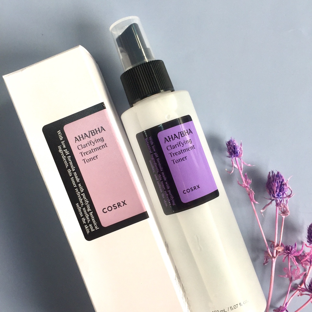 Nước hoa hồng Cosrx tẩy da chết hóa học giảm mụn đầu đen AHA BHA Toner