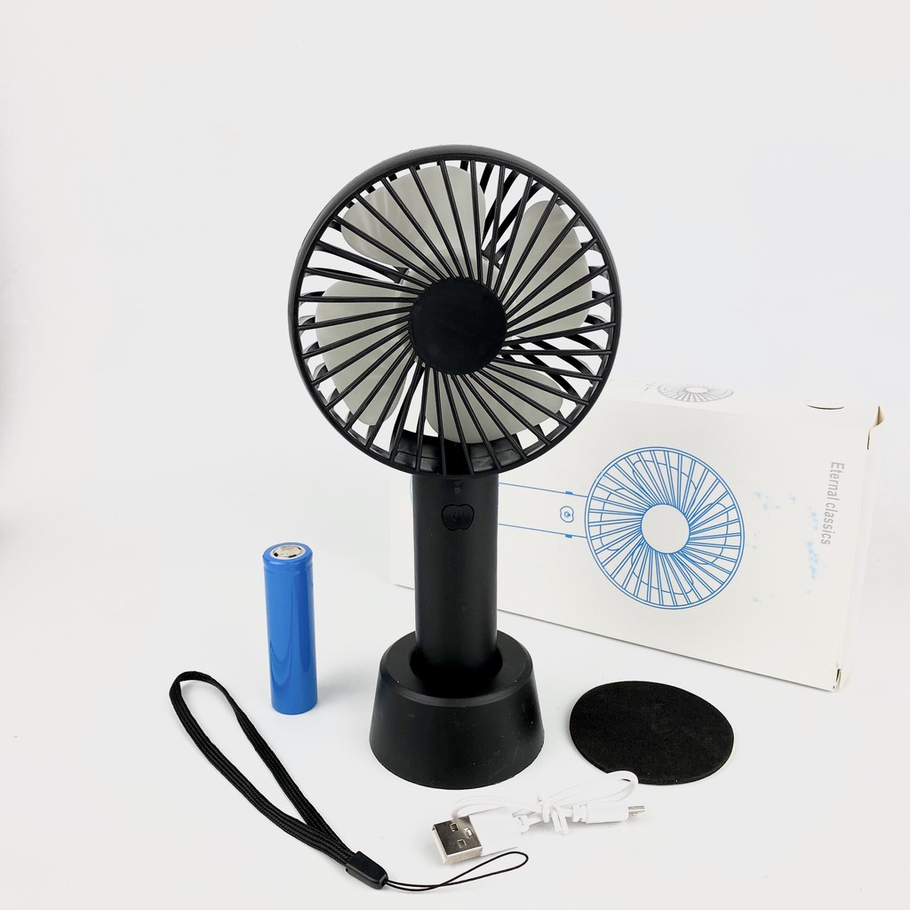 ✨Quạt Cầm Tay Mini Sạc Pin Tích Điện 3 Tốc Độ Gió Kèm Chân Đế Để Bàn Minifan N9 Tặng Kèm Dây Đeo✨