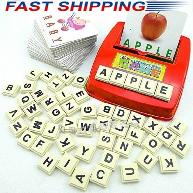 For Kids English Word Learning Machine Puzzle Toy Letters Card Spelling Game Toys  Educational Toy
