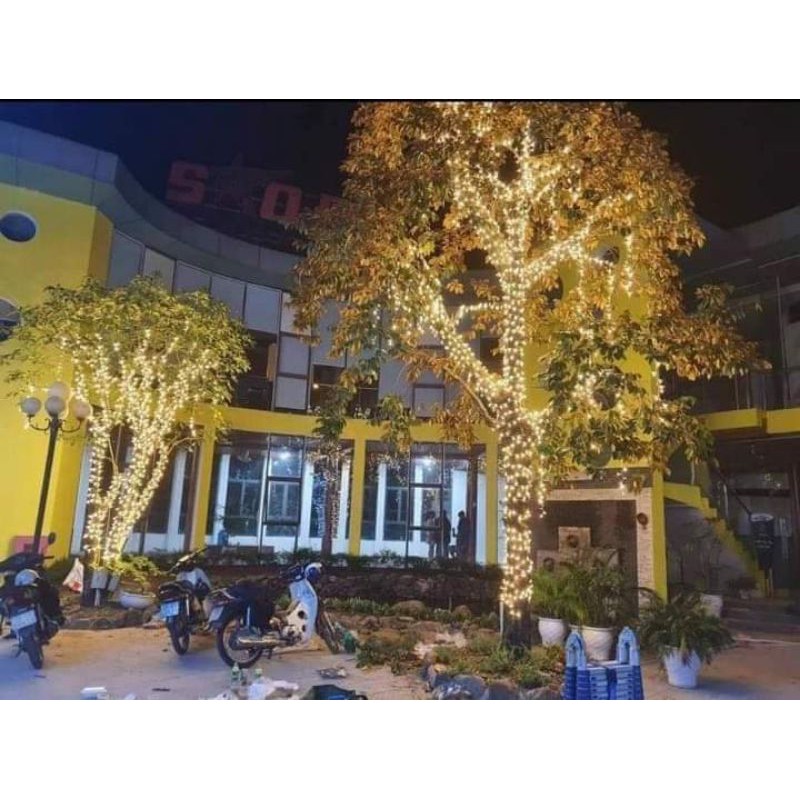 Dây đèn led trang trí 50 Mét, Đèn trang trí led kim cương cuốn dây cao cấp
