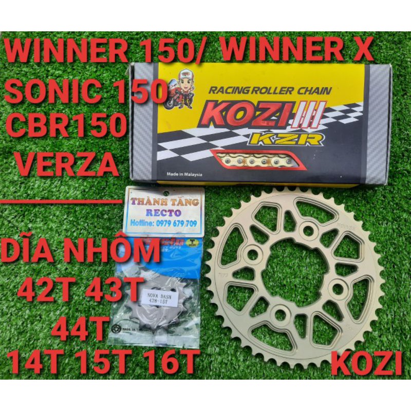 NHÔNG SÊN DĨA WINNER 150/WINNER X/SONIC 150/CBR150 VERZA/SÊN KOZI MALAYSIA DĨA 42T 43T 44T NHÔNG 14T 15T 16T