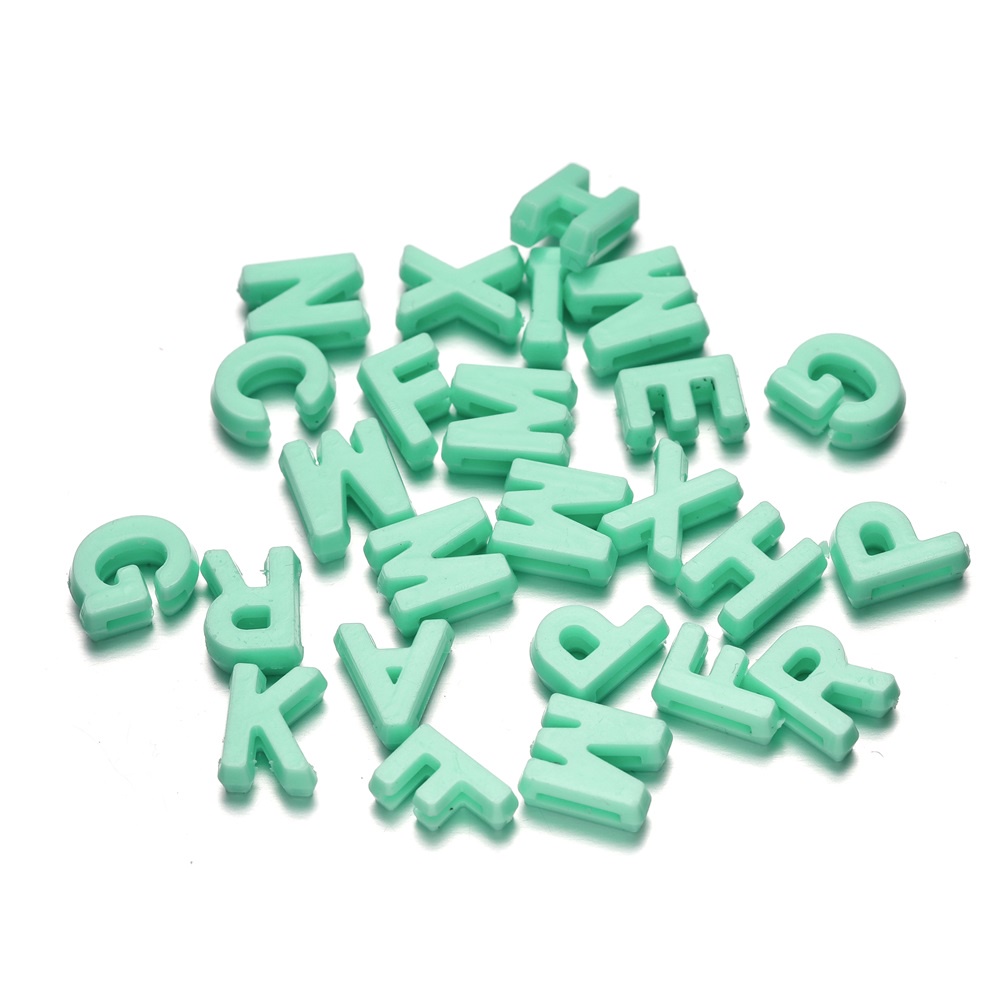 Set hạt xỏ St.kunkka 20g 12.5mm bằng acrylic kiểu chữ cái làm vòng tay/ dây chuyền