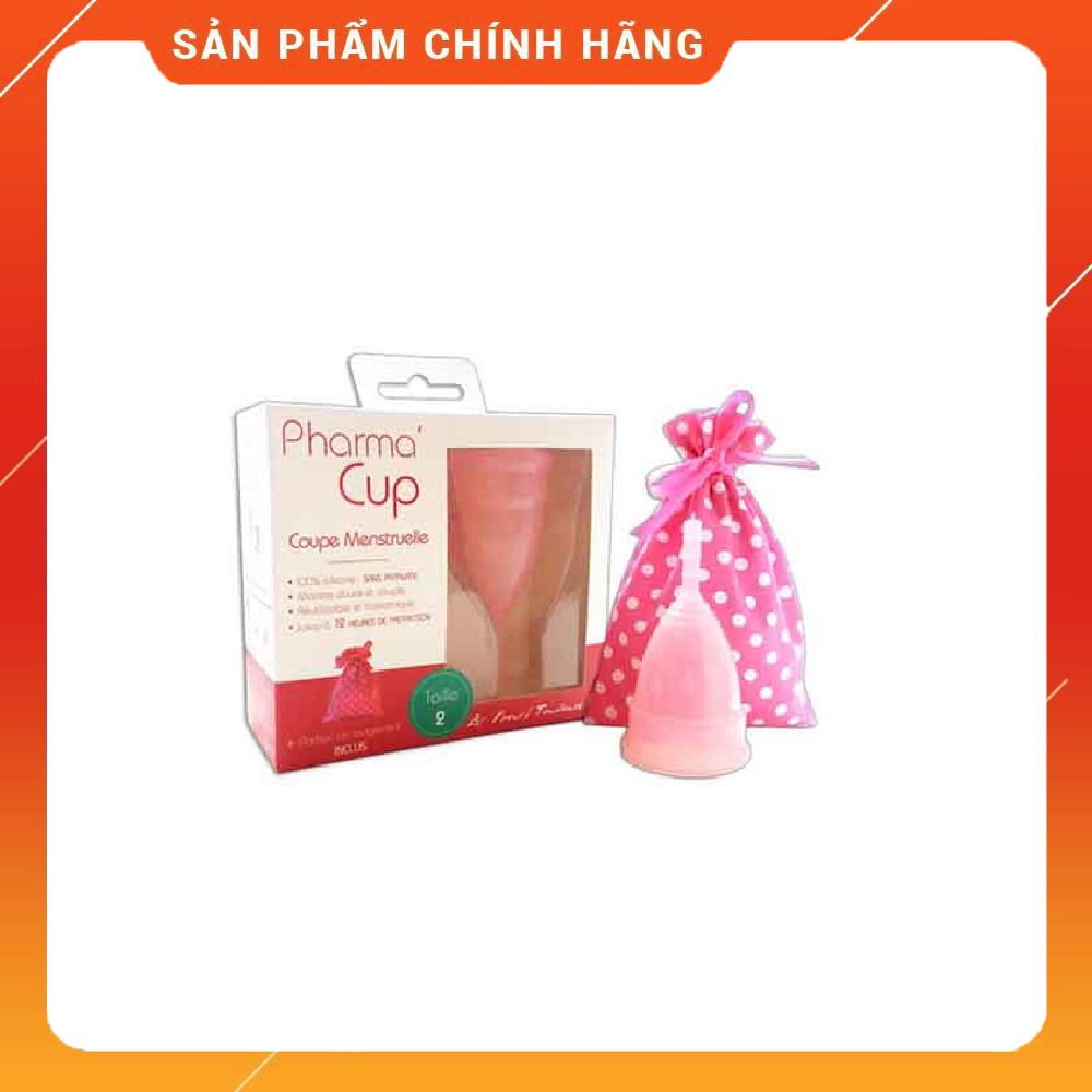 Cốc nguyệt san Pharma Cup màu hồng không tràn, không ảnh hưởng đến hoạt động, tuổi thọ trọn đời.