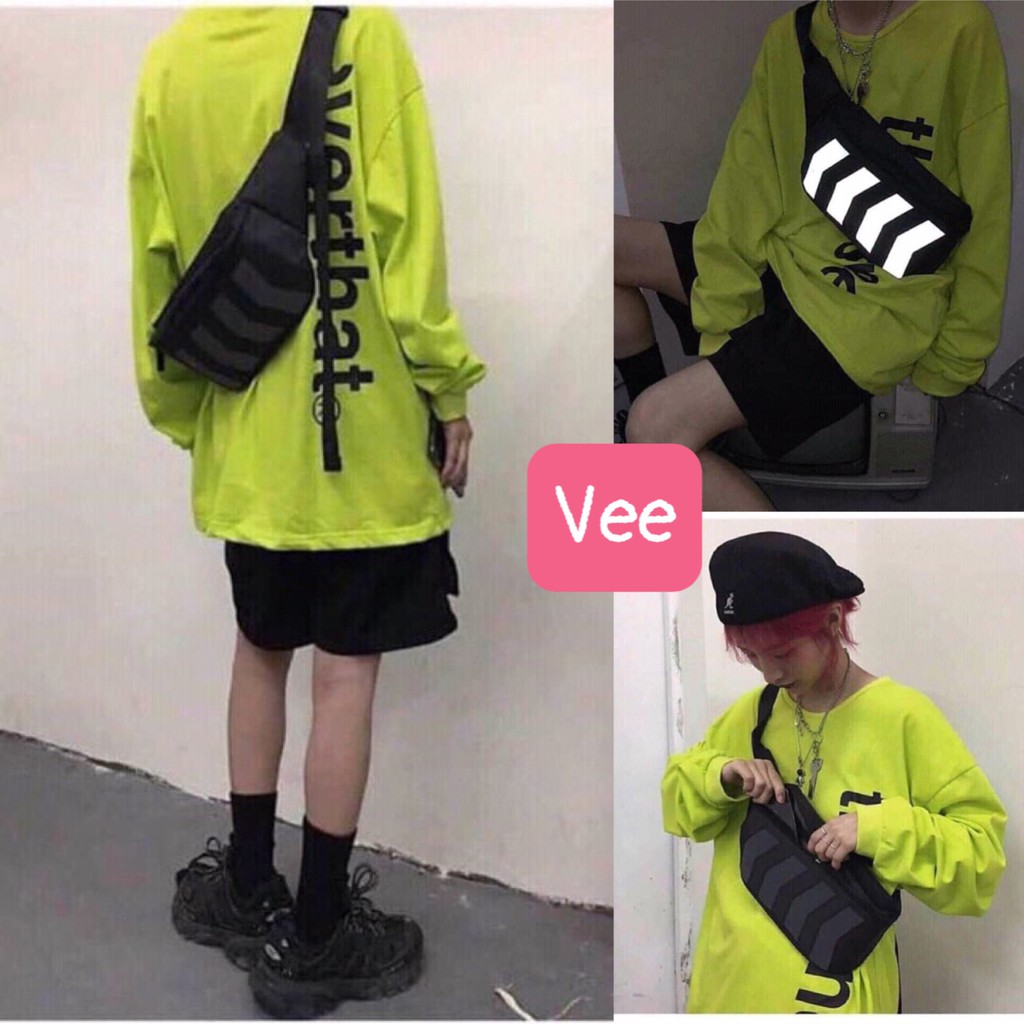 Túi đeo chéo phản quang 4 sọc unisex thời trang nam nữ_veestore
