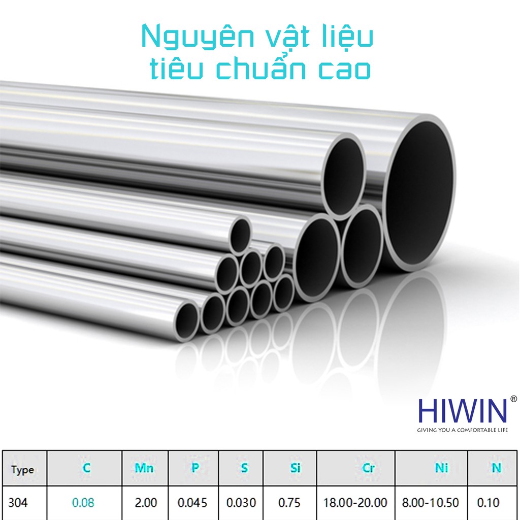 Bản lề cabin tắm kính 135 độ lệch cạnh thẳng inox 304 mặt gương Hiwin HG-010