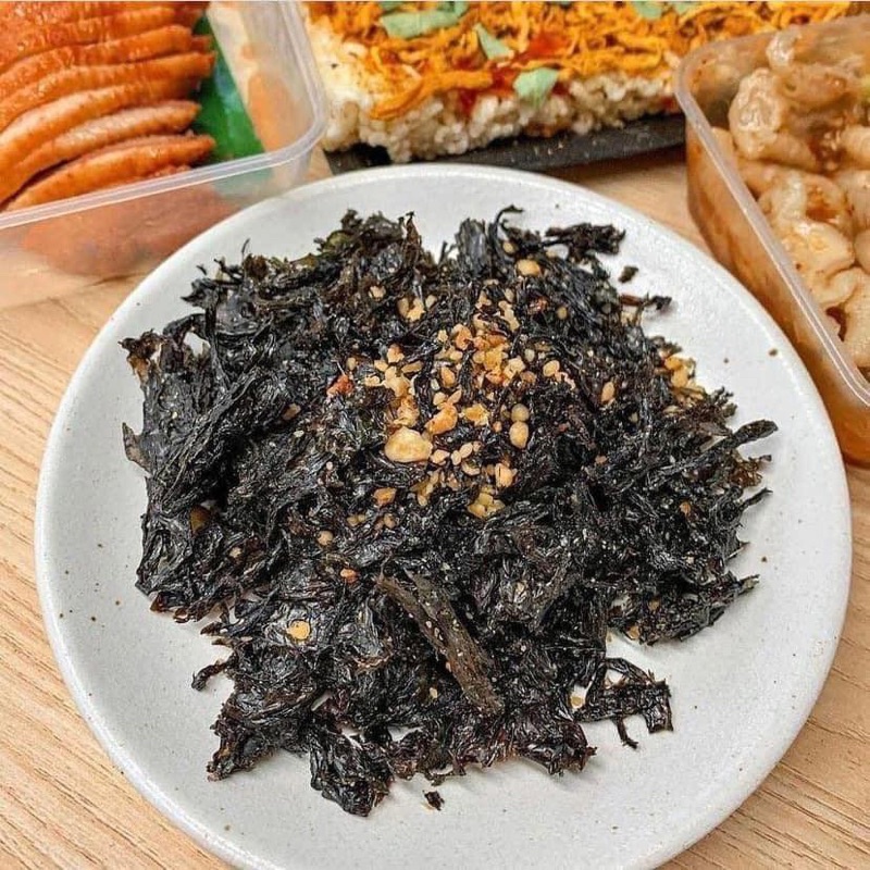 [NGON NHẤT] 250G Rong biển cháy tỏi thơm ngon Ăn Vặt Nhà Dâu Tây