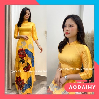 Áo dài Yến Hải chất liệu lụa Phi Yến màu vàng | PY11