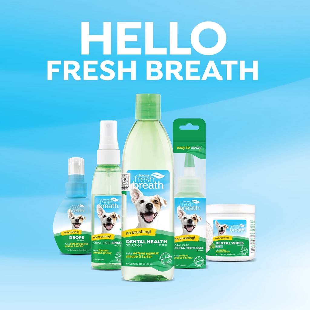 [15ml] Gel vệ sinh răng miệng cho chó mèo Tropiclean chai dùng thử - Fresh Breath by Tropiclean