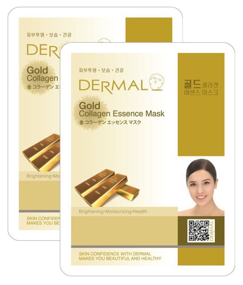 Mặt Nạ Dermal Chiết Xuất Vàng Dưỡng Sáng Da Gold Collagen Essence Mask 23g - 10 Miếng