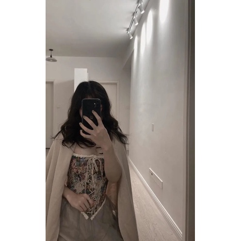 (Sẵn) Áo hai dây hoa, corset hoa retro phong cách Pháp hàng Quảng Châu loại 1 | BigBuy360 - bigbuy360.vn