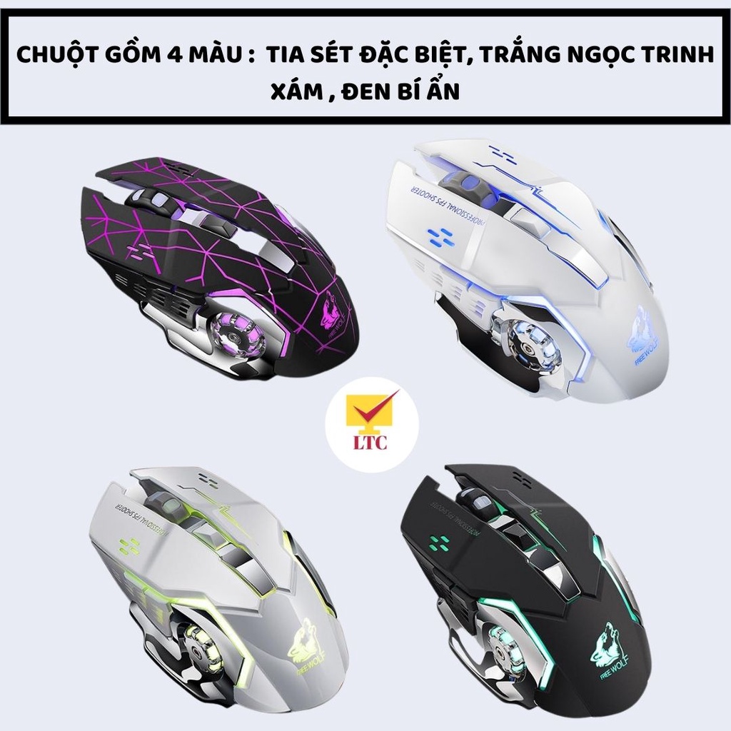 Combo Chuột Và Lót Chuột Size 25X21cm LTC X8 PRO 2022 Pin Sạc Litthium Cực Trâu Tiện Lợi, Led RGB Đổi Màu Cực Đẹp