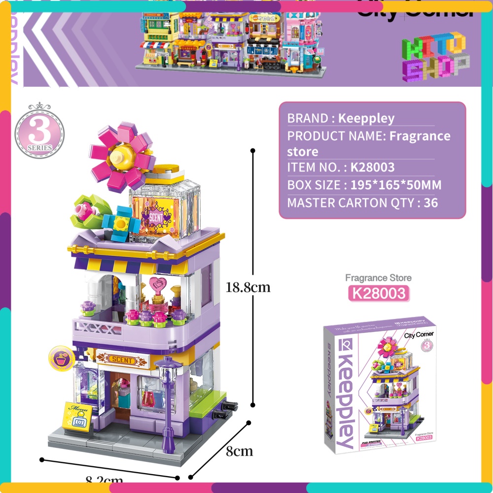 Đồ Chơi Xếp Hình Lắp Ráp Qman Keeppley Mô Hình Cửa Hàng Nước Hoa K28003