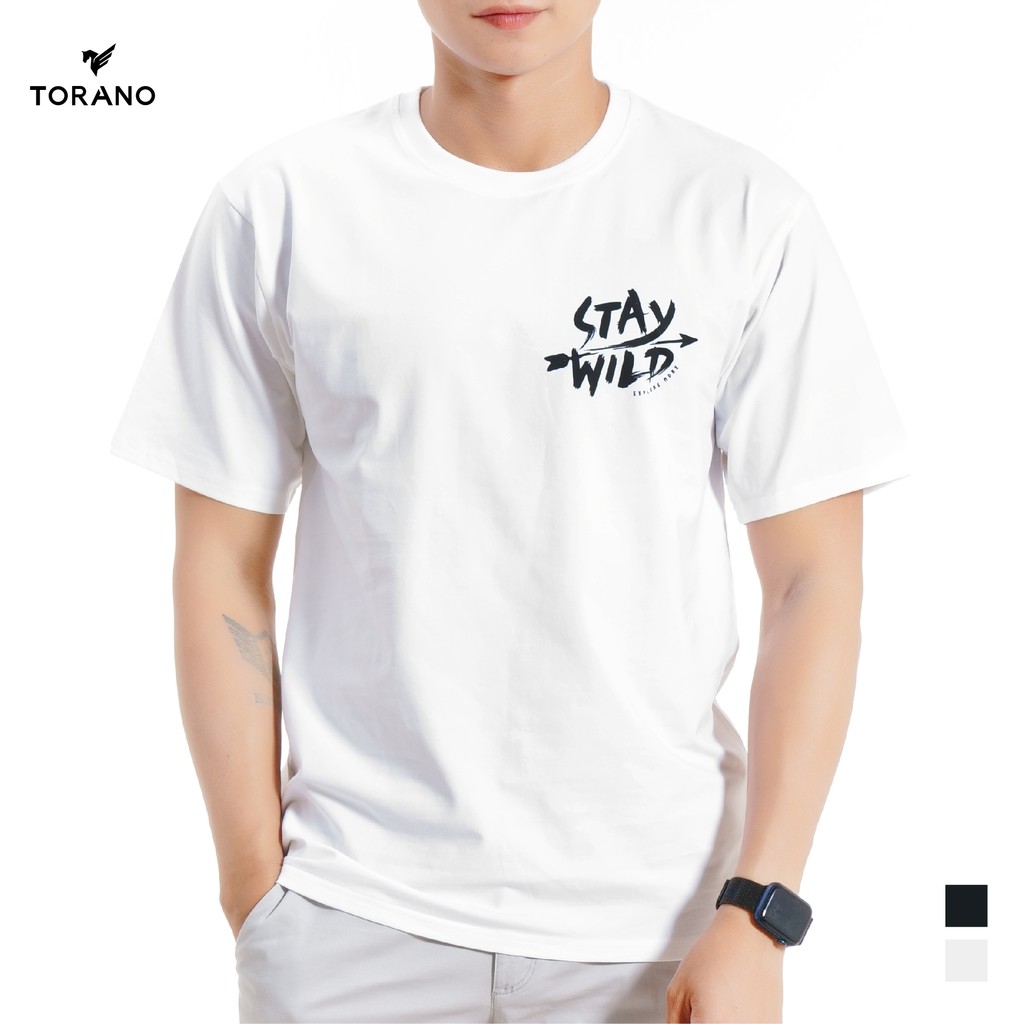 Áo thun nam cổ tròn in hình TORANO Stay Wild TS407, áo phông cotton silky nhẹ, mềm, hình in sắc nét không nhàu phai
