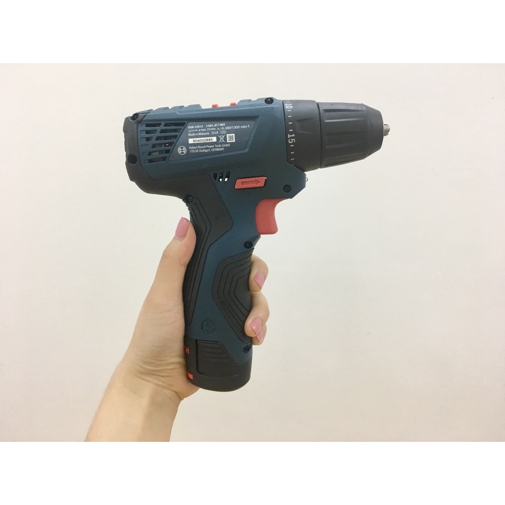 Máy khoan pin vặn vít Bosch GSR 120-LI pin 12V - 2.0 Ah, Bảo hành điện tử 6 tháng chính hãng