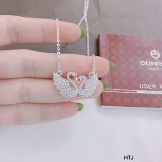 Dây chuyền bạc liền mặt hình đôi thiên nga