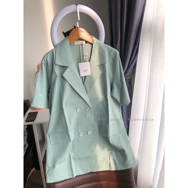 Áo blazer nữ cộc tay áo khoác vest nhiều màu phong cách ulzzang Hàn Quốc xixeoshop - V50