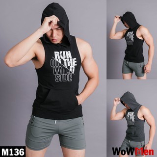 Áo Thun Sát Nách Tanktop Nam Có Mũ Thể Thao Tập Gym - M136 - tanktop for men with hood
