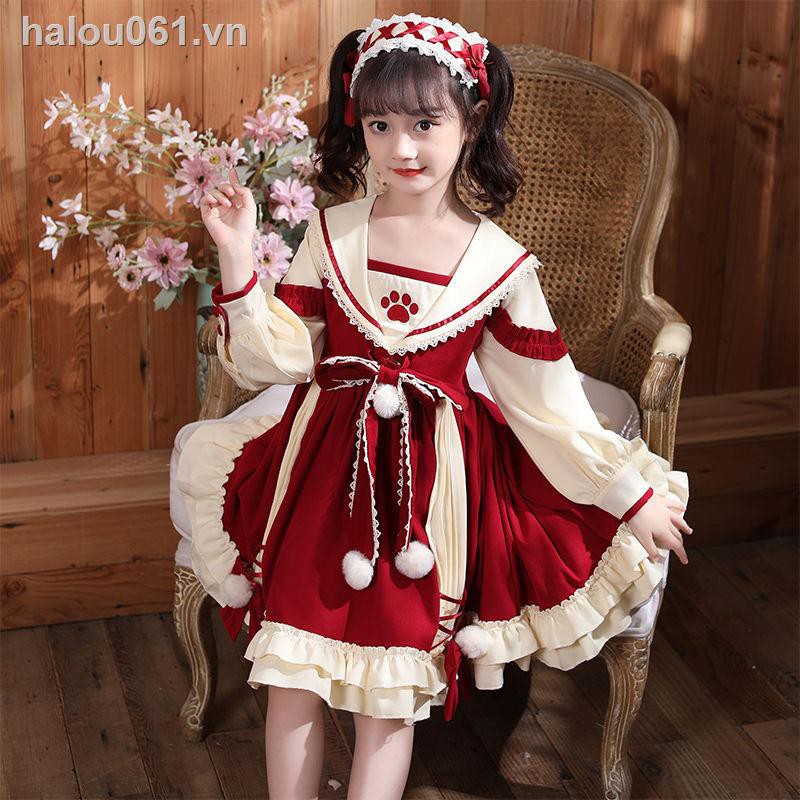 Đầm Công Chúa Kiểu Lolita Thời Trang Thu Đông 2021 Cho Bé Gái